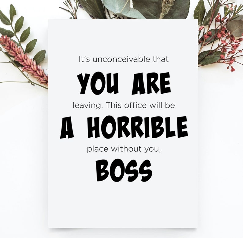 Boss Leaving Gift for Man Farewell Cards for Boss Farewell Etsy
