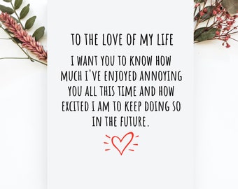 Funny Anniversary Card for Husband, Wedding Anniversary Gift for Husband, Funny Anniversary Card for Him, Sarcastic Card From Wife