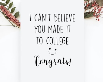 Funny Freshman College Card, Going to College Gift for Him, College Card For Friend, Freshman Year Gift, Funny College Gift For Him