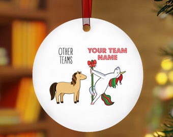 Personalized Team Christmas Ornament, Coworker Christmas Gift, Funny Best Team Christmas Ornament, Employee Appreciation Metal Ornament