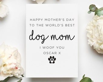Personalized Happy Mother's Day Dog Mom Card, From Dog Card, Dog Mom Mother's Day Gift, Funny Best Dog Mom Gift, Mothers Day Card From Dog