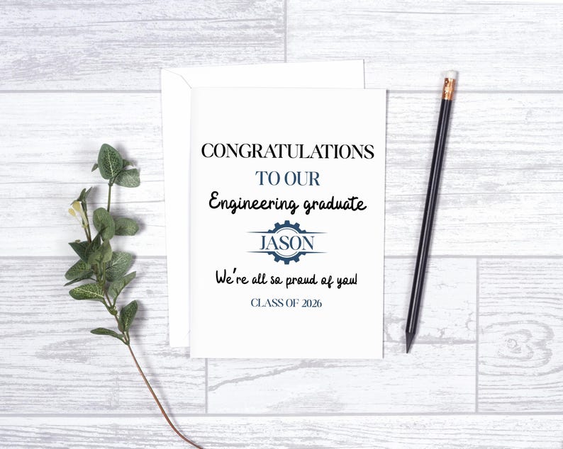 Personalized Engineering Graduation Card, Engineer Graduate Gift ...