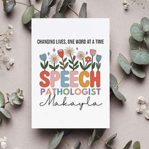 Personalized Speech Pathologist Card, Slp Week Gift, Speech Therapy Appreciation Greeting Card, Speech Pathologist Thank You Folded Card