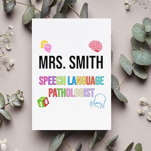 Personalized Speech Language Pathologist Card, Custom Speech Therapist Appreciation Gift, Speech Therapy Greeting Card, Slp Week Folded Card