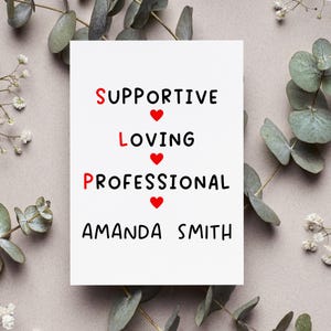 Personalized Slp Week Card, Custom Slp Appreciation Gift, Speech Therapist Thank You Greeting Card, Speech Language Pathologist Folded Card
