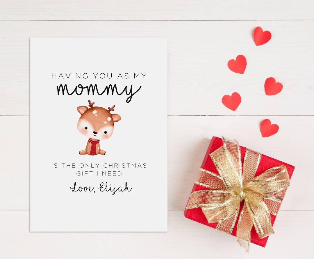 Christmas Card for Mom, Mom Christmas Gift From Daughter, Toddler Gift