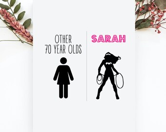 Personalized Seventy Birthday Card, 70th Birthday Card, 70 Year Old Birthday Woman Card, Funny 70th Card, 70th Gifts For Women Best Friend