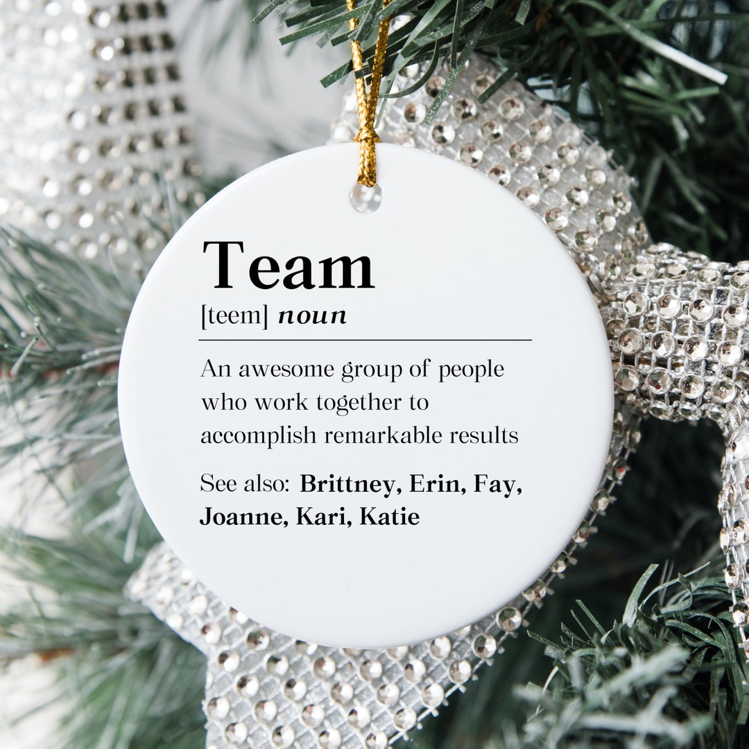 Team Definition Ornament, Personalized Corporate Gift, Coworker