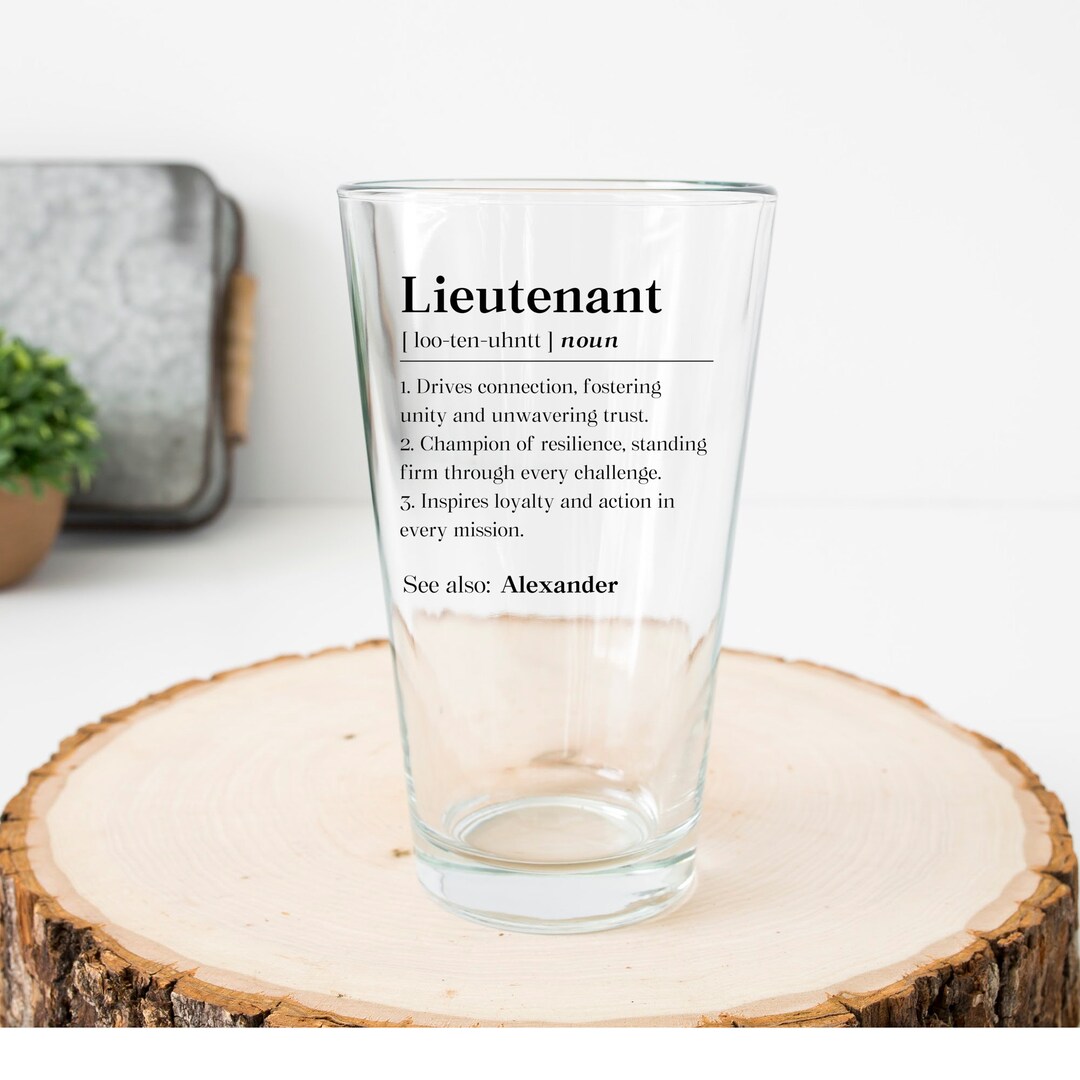 Personalized Lieutenant for Husband Pint Glass, Military Officer ...