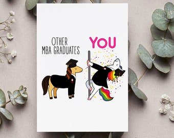 Mba Graduation Card, Master Of Business Administration Gift,  Funny Mba Graduation Card, Mba Graduate Card, Mba Card. Mba Graduation Gift