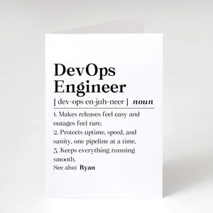 Personalized Devops Engineer Card, Devops Definition Gift, Devops Birthday Greeting Card, It Coworker Folded Card, Devops Definition Gift Bild 5