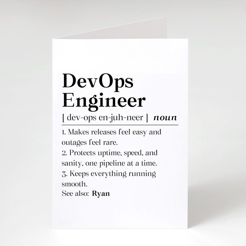 Personalized Devops Engineer Card, Devops Definition Gift, Devops Birthday Greeting Card, It Coworker Folded Card, Devops Definition Gift Bild 5