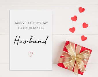 Fathers Day Card For Husband, Father's Day Gift From Wife, Cute Card For Husband, Happy Fathers Day To My Amazing Husband, Card From Wife