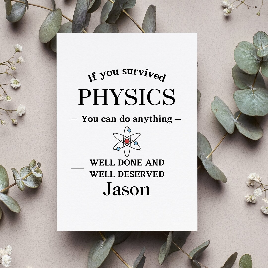 Personalized Physics Graduation Card, Funny College Grad Gift ...