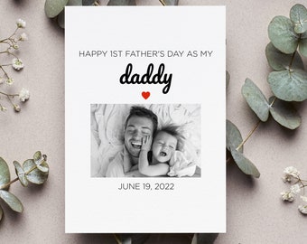 Personalized Happy 1st Father's Day, First Fathers Day Gift from Baby, 1st Father's Day Card For New Daddy, New Dad Congratulations Card