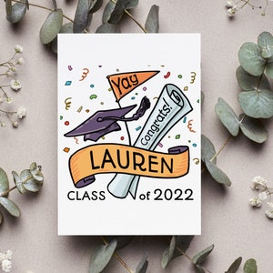 Personalized Graduation Card, Congratulations Graduation Gift, Class of 2025 Card, Graduate Card, Custom Name Congratulations Card