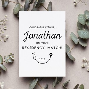 Personalized Congrats New Doctor Card, Residency Match Gift, Match Day 2024 Greeting Card, Med Student Grad Folded Card, Match Day 2024 Gift