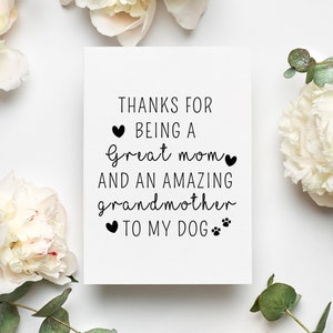 Mother's Day Funny Dog Mom Card, Grandma Mother's Day Gift, Mom Birthday Folding Card, Dog Grandma Birthday Card, Fur Grandma Gift
