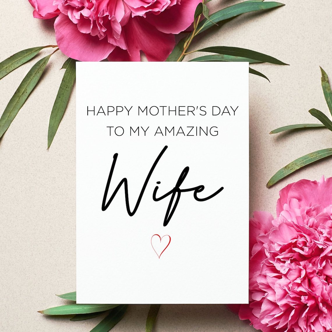 Wife Mothers Day Card, Happy Mother's Day Card for Wife, Mother's Day