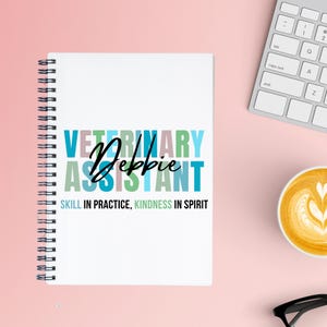 Personalized Veterinary Assistant Thank You Notebook, Custom Vet Assistant Appreciation Gift, Vet Receptionist Spiral Notebook