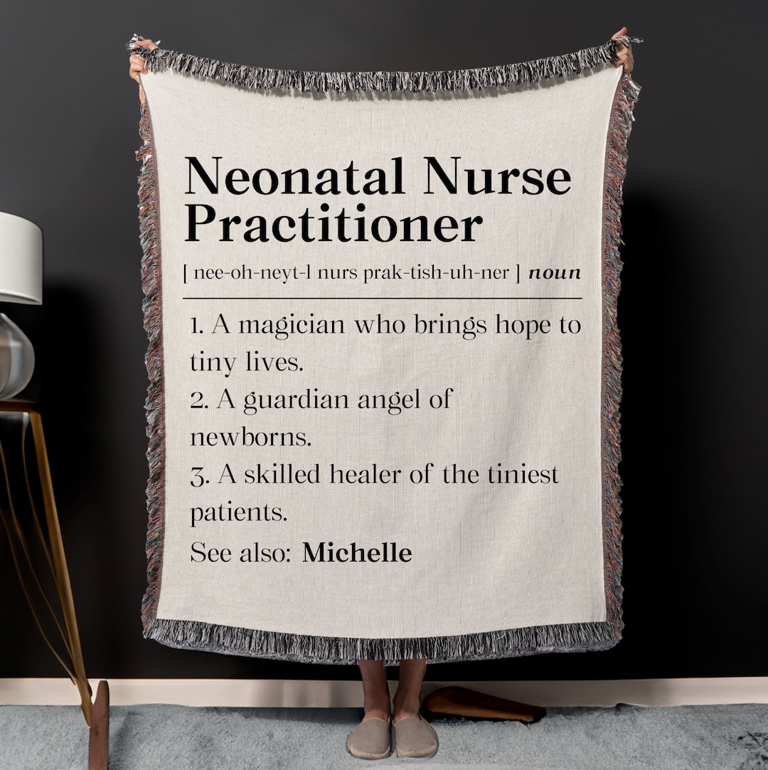 Personalized Neonatal Nurse Practitioner Woven Blanket Custom Etsy