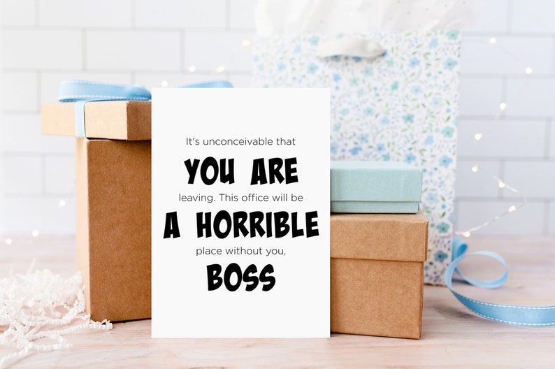 Boss Leaving Gift for Man Farewell Cards for Boss Farewell Etsy