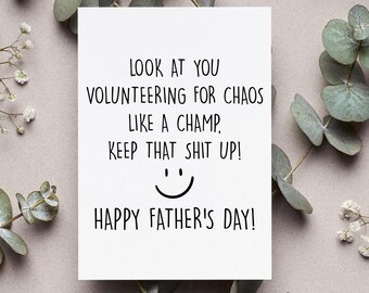 Personalized Funny Step Dad Card, Stepdad Fathers Day Gift, Happy Fathers Day Bonus Dad Greeting Card, Personalized Funny Step Dad Gift