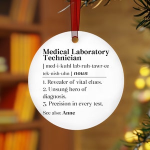 Personalized Medical Laboratory Technician Thank You Ornament, Med Lab Tech Appreciation Gift, Christmas Coworker Ornament