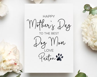Personalized Happy Mother's Day Card, Card From Dog, Dog Mom Mother's Day Gift, Dog Mom Card, Mothers Day Card From Dog, Dog Mom Gift