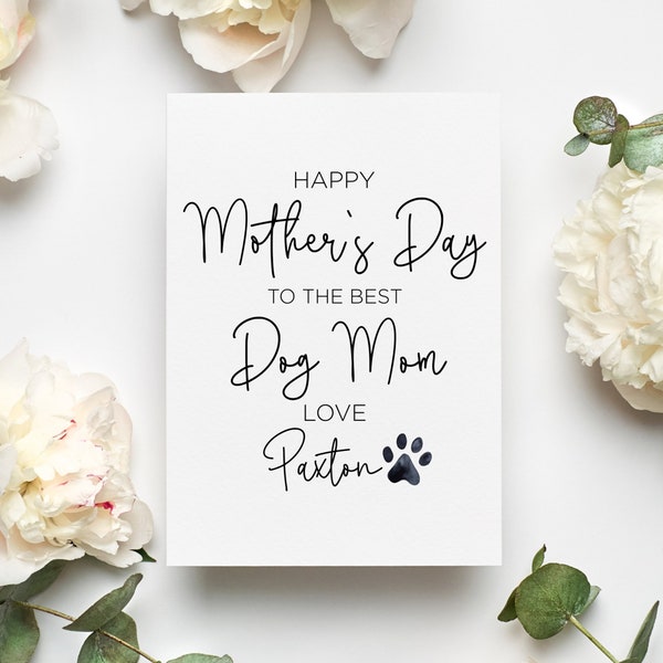 Personalized Happy Mother's Day Card, Card From Dog, Dog Mom Mother's Day Gift, Dog Mom Card, Mothers Day Card From Dog, Dog Mom Gift