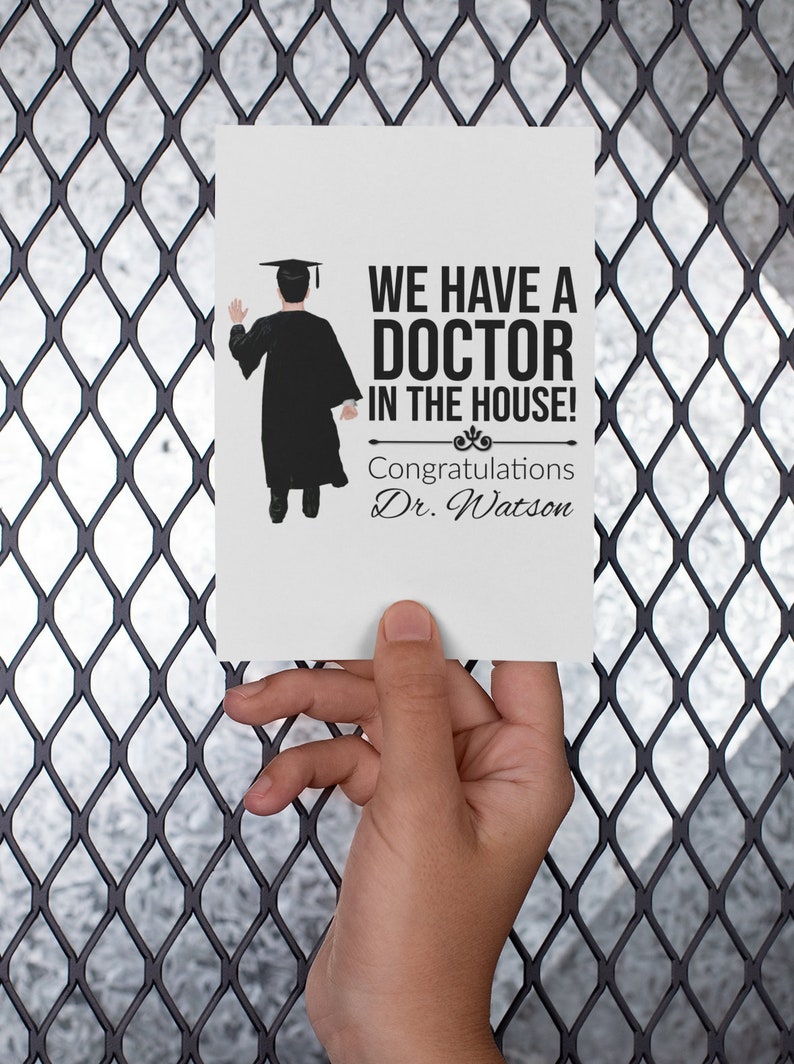Personalized Phd Card Doctorate Graduation Greeting Card Phd Etsy