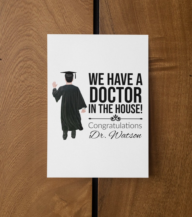 Personalized Phd Card Doctorate Graduation Greeting Card Phd Etsy