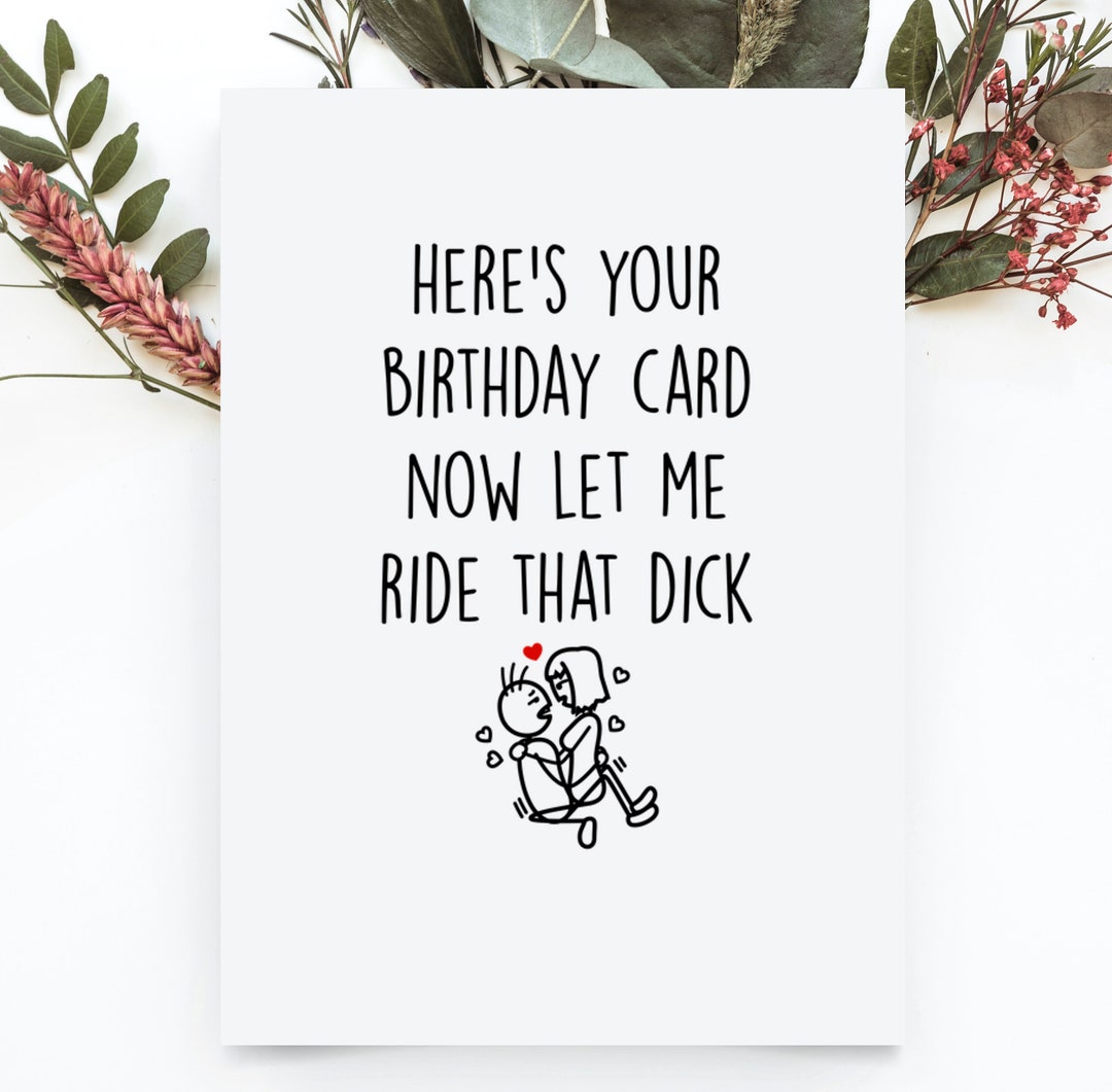 Naughty Birthday Card for Him, Dirty Birthday Card for Boyfriend, Funny ...