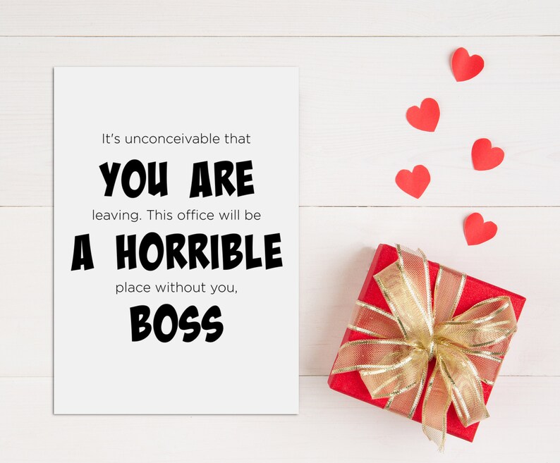 Boss Leaving Gift for Man Farewell Cards for Boss Farewell Etsy