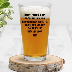 Stepdad Pint Glass, Bonus Dad Glass, Stepdad Father&#39;s Day Beer Glass, Stepdad Gift From Kid, Step Dad Father&#39;s Day Gift, Stepfather Gift