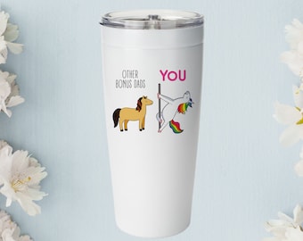 Bonus Dad Fathers Day Tumbler, Funny Bonus Dad Gift From Daughter, Bonus Dad Travel Cup, Step Dad Father's Day Gift, Bonus Dad Tumbler