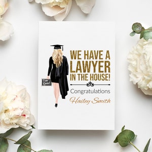 Personalized Lawyer Graduation Card For Her, Law School Graduate Gift For Daughter, New Attorney Card, Jd Grad Card, New Lawyer Women Card