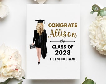 Personalized High School Graduation Card, Class Of 2023, Congratulations Card For Daughter, High School Graduation Gift For Her, Senior 2023