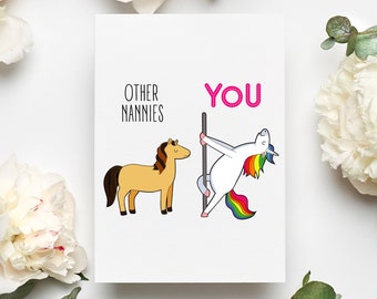 Nanny Card, Nanny Birthday Greeting Card, Nanny Thank You Birthday