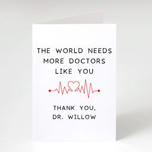 Personalized Thank You Doctor Card, Doctor Appreciation Gift, Medical Professional Greeting Card, Card For Doctor Best Friend, Dr Thank You image 5
