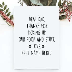 Personalized Happy Fathers Day Card From Dogs, Funny Dog Dad Card, Dog Dad Father’s Day Gift, Dog Owner Card, Gift From Dogs, Fur Dad Gift