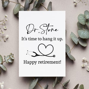 Personalized Doctor Retirement Card, Happy Retirement Card For Doctor, Doctor Retirement Gifts, Hospital Retirement Gift for Him
