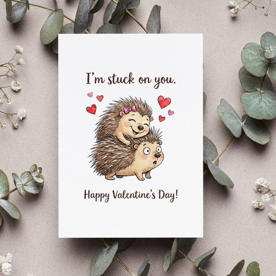 Happy Valentines Day Card, Cute Valentines Day Gift, I Am Stuck on You ...