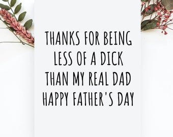 Funny Step Dad Fathers Day Card, Stepdad Thank You Card, Bonus Dad Fathers Day Card, Gift From Daughter Or Son, Happy Fathers Day Stepdad