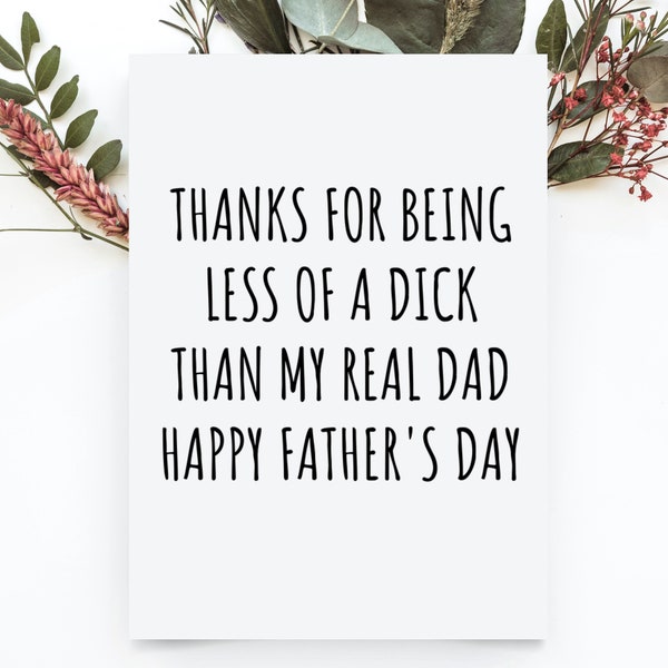 Funny Step Dad Fathers Day Card, Stepdad Thank You Card, Bonus Dad Fathers Day Card, Gift From Daughter Or Son, Happy Fathers Day Stepdad