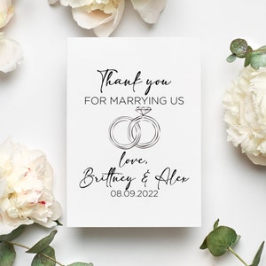 Personalized Officiant Thank You Card, Thank You For Marrying Us Card, Officiant Wedding Gift, Officiant Card From Bride, Officiant Gift