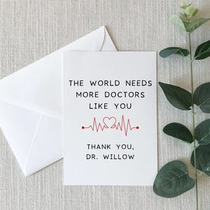 Personalized Thank You Doctor Card, Doctor Appreciation Gift, Medical Professional Greeting Card, Card For Doctor Best Friend, Dr Thank You image 3