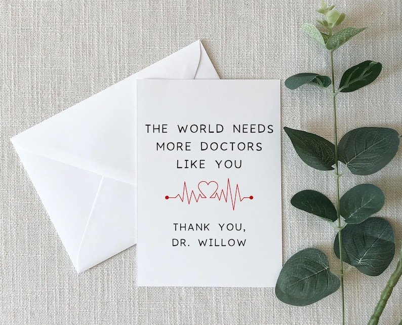 Personalized Thank You Doctor Card, Doctor Appreciation Gift, Medical Professional Greeting Card, Card For Doctor Best Friend, Dr Thank You image 3