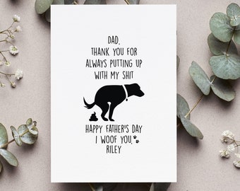 Personalized Dog Dad Happy Father's Day Card, Dog Dad Card, Dog Dad Father's Day Card, Dog Dad Gift, From Dog Card, Funny Dog Dad Card