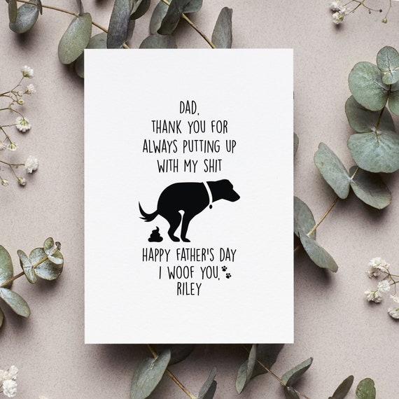 Personalized Dog Dad Happy Father's Day Card Dog Dad - Etsy
